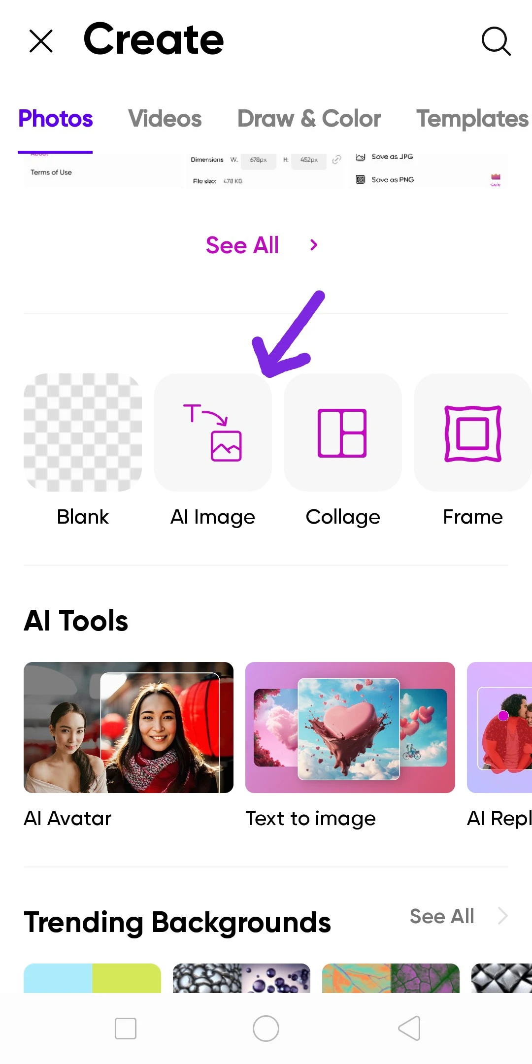 How do you take AI images in Picsart Mod app?